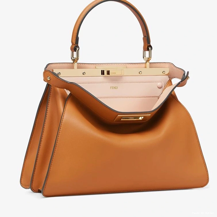 Affordable HOT Nappa Peekaboo Laether Medium In ISeeU Bag Fendi Brown 0816